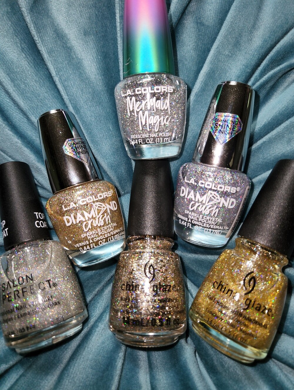 China Glaze ๐โจ Golden Enchantment Holographic Top Coat Polish - DISCONTINUED - Picture 8 of 8